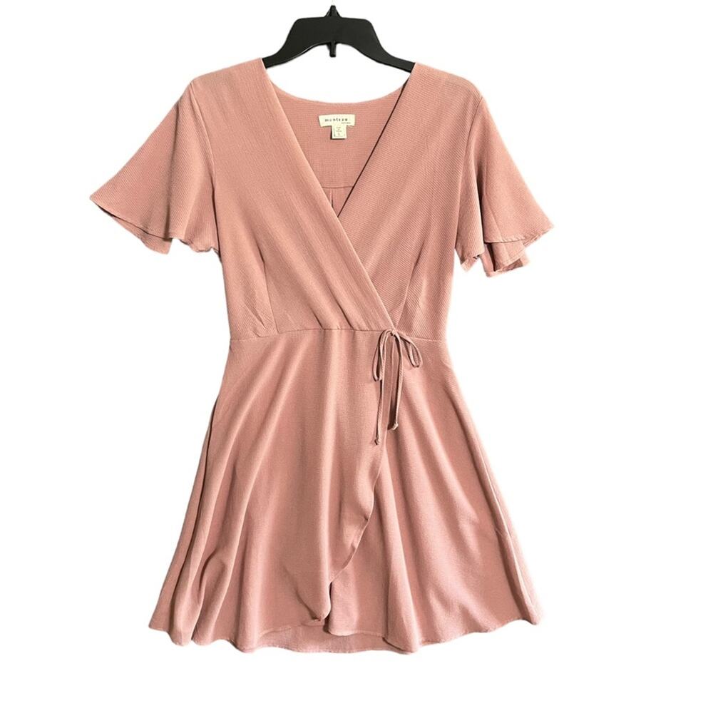 Monteau Blush Pink Wrap Mini Dress